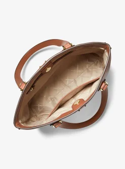 Astor Large Studded Leather Tote Bag