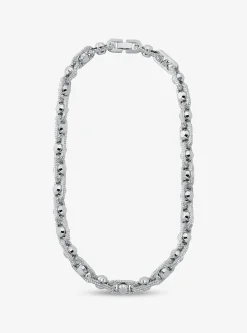 Astor Link Extra-Large Pavé Precious Metal-Plated Brass Necklace