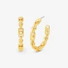 Astor Link Medium Precious Metal-Plated Brass Hoop Earrings