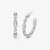 Astor Link Medium Precious Metal-Plated Brass Hoop Earrings