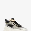 Atlas Color-Block Metallic Leather and Stretch Knit Trainer