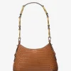 Bardot Mini Crocodile Embossed Patent Leather Hobo Shoulder Bag