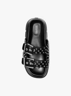 Colby Grommeted Leather Flat Sandal