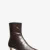Cosmo Crocodile Embossed Leather Kitten Boot