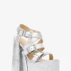 Darrington Crackled Metallic Leather Platform Sandal