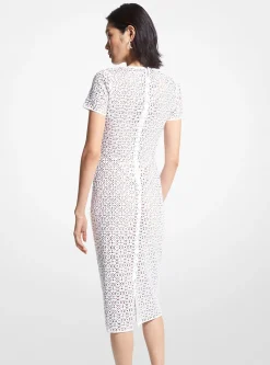 Embellished Laser Cut Scuba Dress