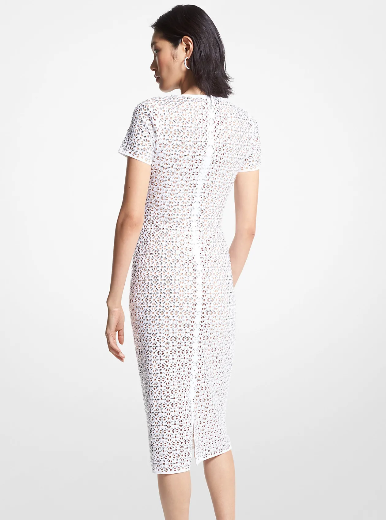 Embellished Laser Cut Scuba Dress