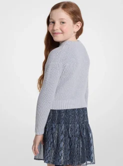 Embellished Logo Cotton Blend Sweater