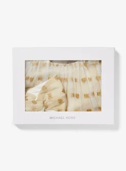 Embellished Logo Tulle Dress and Headband Baby Set
