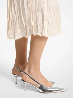 Emma Metallic Leather Slingback Pump