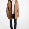 Faux Fur Trim Woven Parka