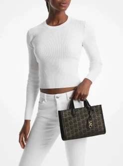 Gigi Small Metallic Empire Monogram Messenger Bag