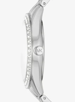 Harlowe Pav&eacute; Silver-Tone Watch