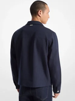 Herringbone Mixed-Media Jacket