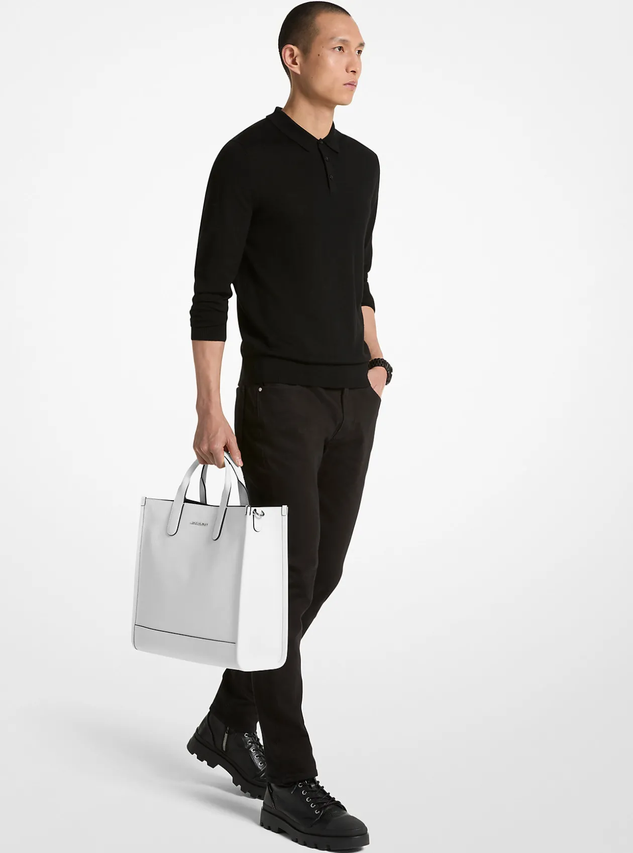 Hudson Pebbled Leather Tote Bag