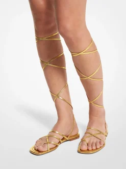 Jade Metallic Leather Gladiator Sandal
