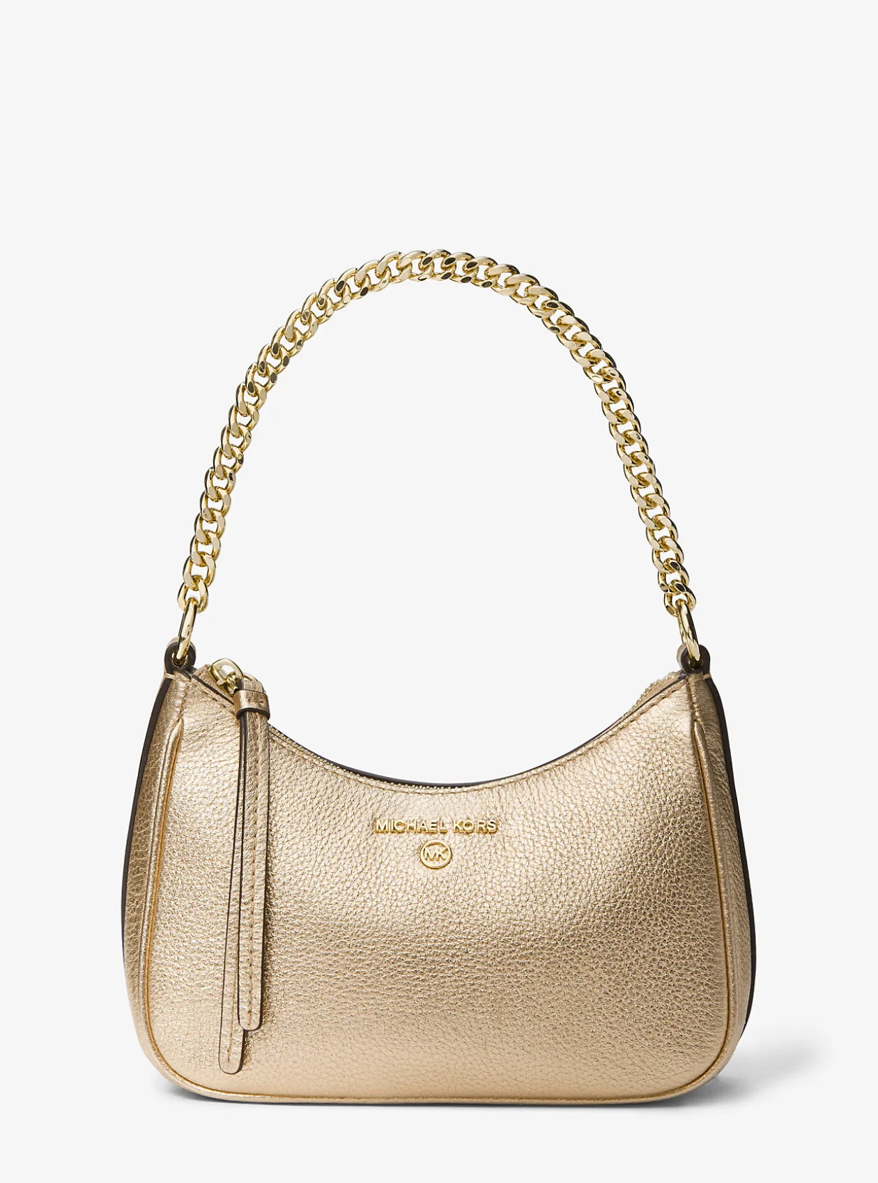 Jet Set Charm Small Metallic Pebbled Leather Pochette
