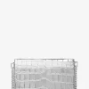 Jet Set Medium Metallic Crocodile Embossed Leather Crossbody Bag