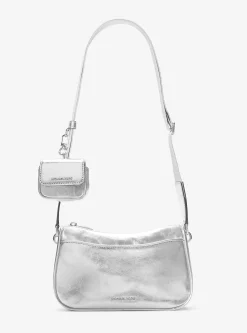 Jet Set Medium Metallic Leather Crossbody Bag with Case for Apple AirPods Pro&reg;