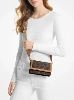 Jet Set Small Logo Print Woven Smartphone Crossbody Bag