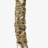 Kelsea Crackled Metallic Leather Slouchy Boot