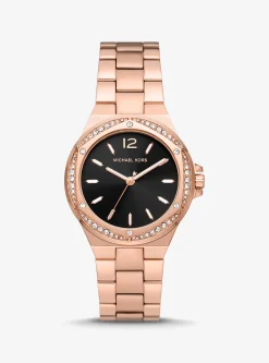 Lennox Pav&eacute; Rose Gold-Tone Watch