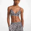 Leopard Logo Print Satin Bra Top