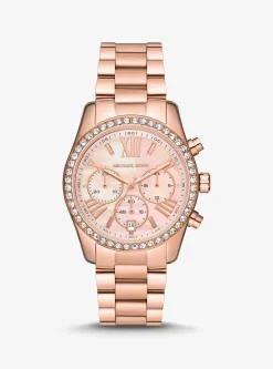 Lexington Pav&eacute; Rose Gold-Tone Watch