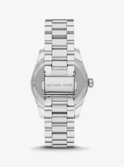 Lexington Pav&eacute; Silver-Tone Watch and Bracelet Set