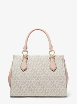 Marilyn Medium Logo Stripe Satchel