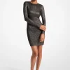 Metallic Crinkled Jacquard Dress