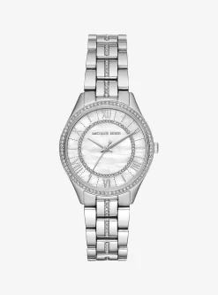 Mini Lauryn Pav&eacute; Silver-Tone Watch