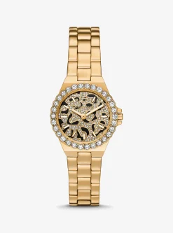 Mini Lennox Animal Pav&eacute; Gold-Tone Watch