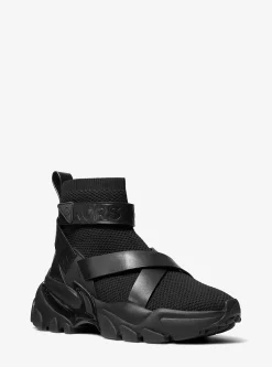 Nick Leather Strap Knit Trainer