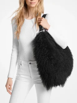 Nolita Large Shearling Leather Hobo Shoulder Bag