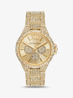 Oversized Camille Pav&eacute; Gold-Tone Watch