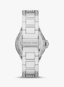 Oversized Camille Pav&eacute; Silver-Tone Watch