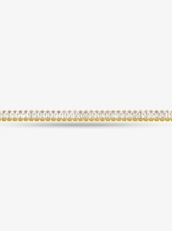 Pav&eacute; Precious Metal Plated Brass Tennis Necklace