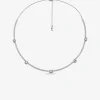 Pav&eacute; Precious Metal-Plated Sterling Silver Necklace