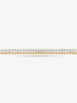Precious Metal-Plated Brass Baguette Tennis Bracelet
