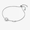 Precious Metal-Plated Sterling Silver Pav&eacute;  Slider Bracelet