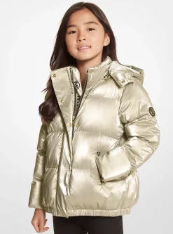 Quilted Cir&eacute; Puffer Jacket