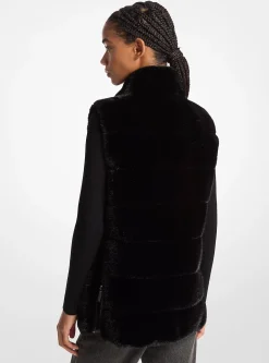 Quilted Faux Fur Vest