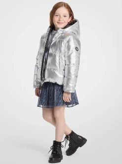 Quilted Metallic Puffer Jacket