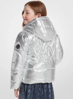 Quilted Metallic Puffer Jacket