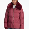 Quilted Puffer Jacket With Faux Fur Collar
