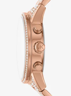 Ritz Pav&eacute; Rose Gold-Tone Watch