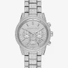 Ritz Pav&eacute; Silver-Tone Watch