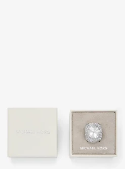 Rylee Pavé Silver-Tone Ring Watch