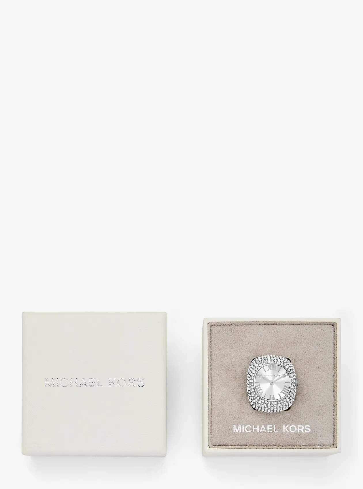 Rylee Pavé Silver-Tone Ring Watch
